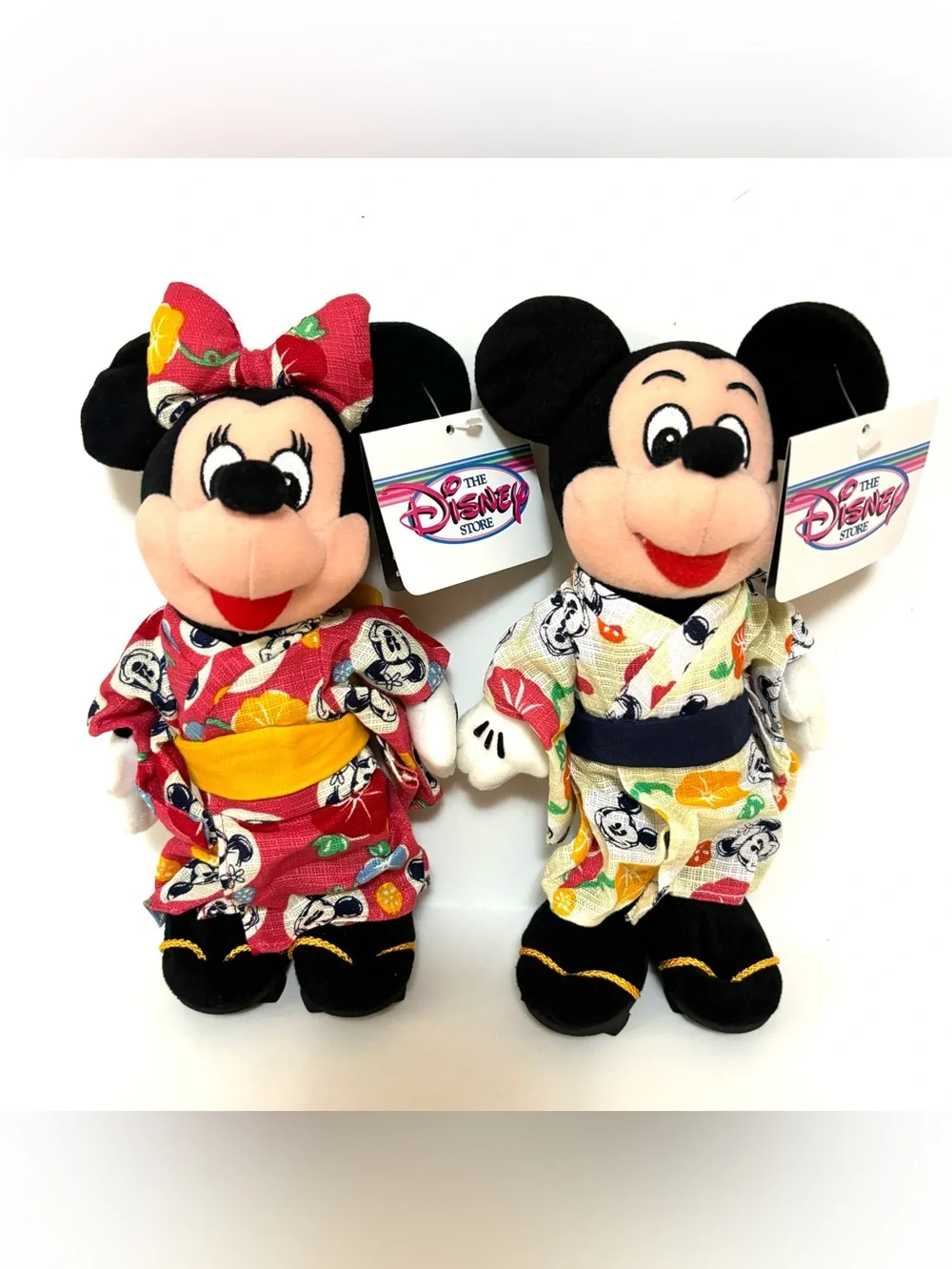 Vintage Disney Store Japan Mickey & Minnie plush in Yukata